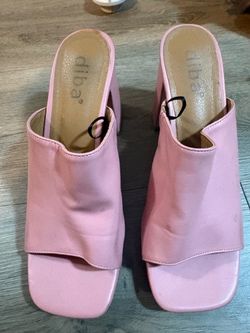 Pink retro chunky heel