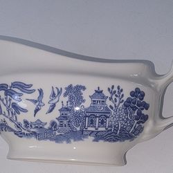 CHURCHILL BLUE WILLOW GRAY BOAT