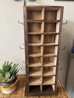 Four Sided Wooden Spinner Display For Jewelry Trinkets Collectible Acce