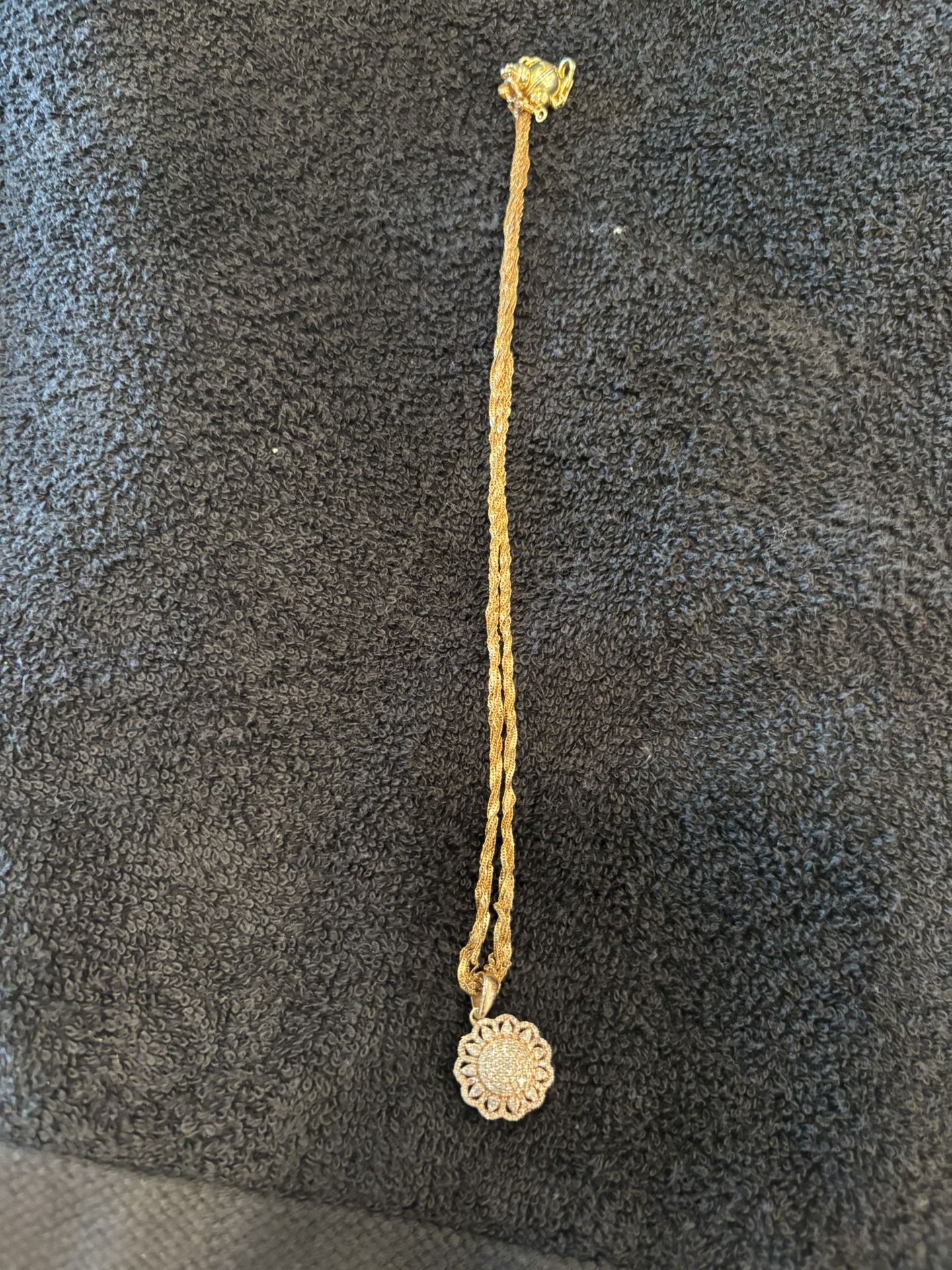10k Gold Necklace With A Pink Diamond Pendant