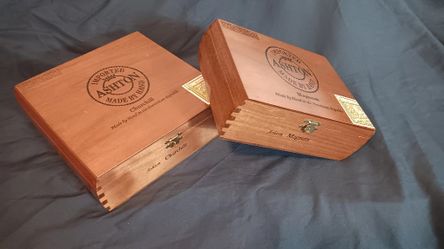 (2) Wooden Imported Handmade Cigar Box 