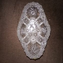 Crystal cut vintage nut dish