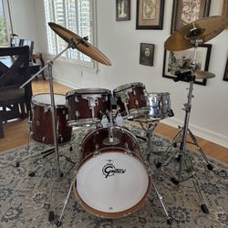 Gretsch Drum Kit Full Maple Great Condition Hi Hat Cymbals Bass Snare 