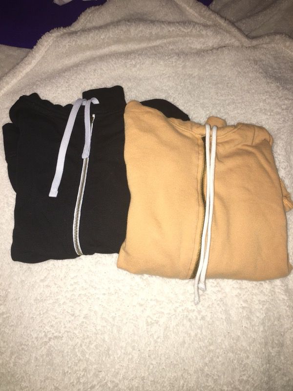 Black and yellow zip up hoodies size small