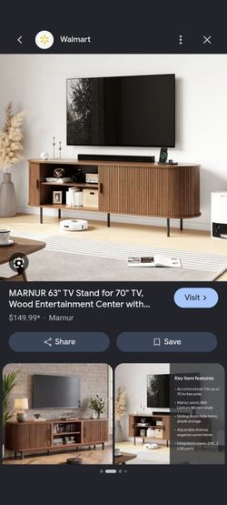 MARNUR 63" Wood TV Stand Entertainment Center