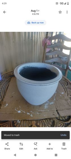 Maceta de barro blanca