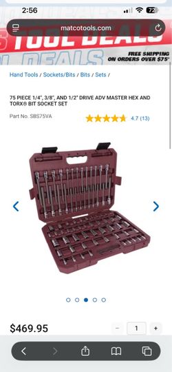 Matco hex and torx socket set
