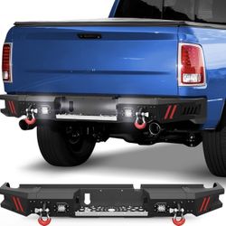 Pofenze Ram 1500 Rear Bumper for 2009-2018 Dodge Ram 1500 and 2019-2025 Dodge Ram 1500 Classic Black Pickup Truck Bumper Brand new still in the box D2