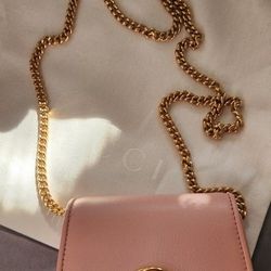 Gucci GG  BLONDE CROSSBODY CHAIN WALLET 