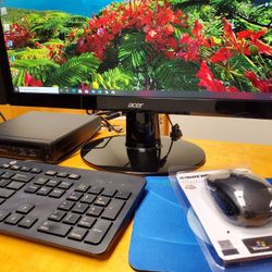 HP Mini Desktop Computer With 2 Acer 27" LED Monitors:
