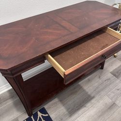 Back Of Couch Table And Gold Round Table