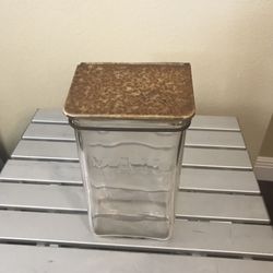 Antique Glass Mailbox With Metal Lid And Mounting Bracket - Reduced