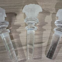 Set of 3 Versace Rosenthal Medusa Lumiere Bottle Stoppers