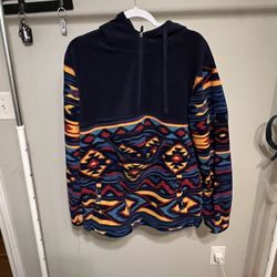 RSQ Mens Printed Fleece Pullover Jacket Size: Large 