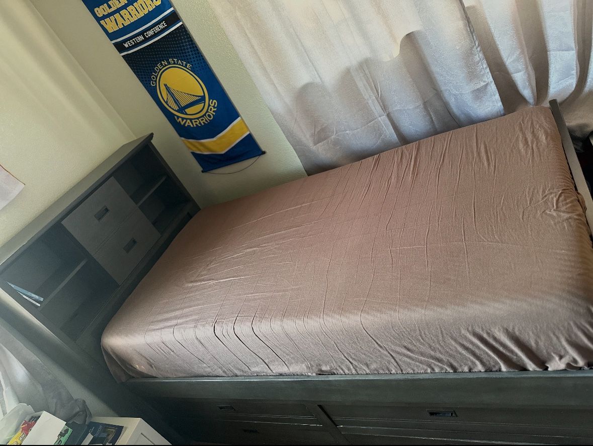 Twin Mattress And Wooden Bed Frame