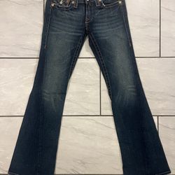 TRUE RELIGION Joey Flared Jeans Size 28×32 RN#112790/ Made In The USA