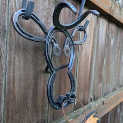 Horseshoe Bull And Cow.  Yard Art