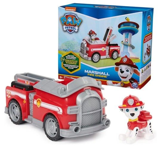Paw Patrol, Marshall’s Firetruck, Toy Truck with Collectible Action Figure,...