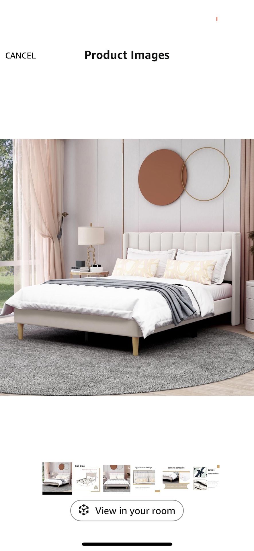 New Full Size Headboard and frame, Mattress not included.