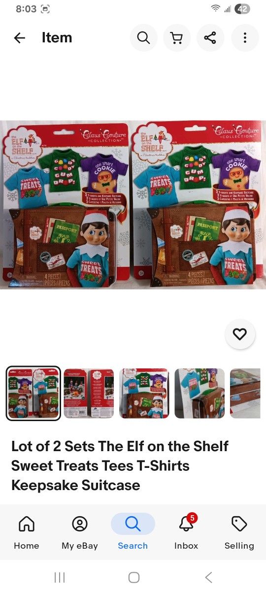 Lot Of 2 Elf On The Shelf Tees Sweet Treats 