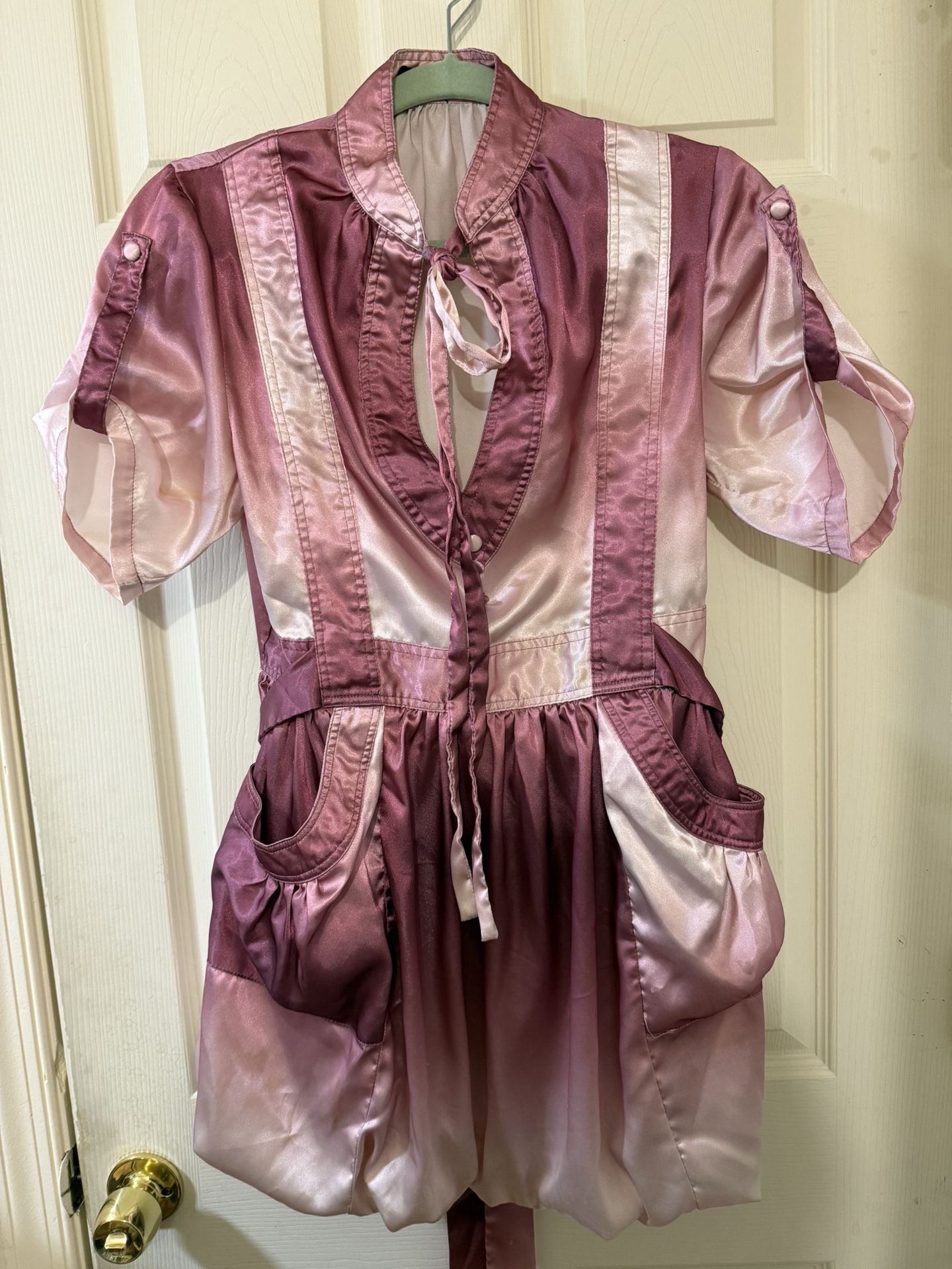 Elegant Gracia Fashion Pink Satin Ombré Dress—Size M—Great Conditions