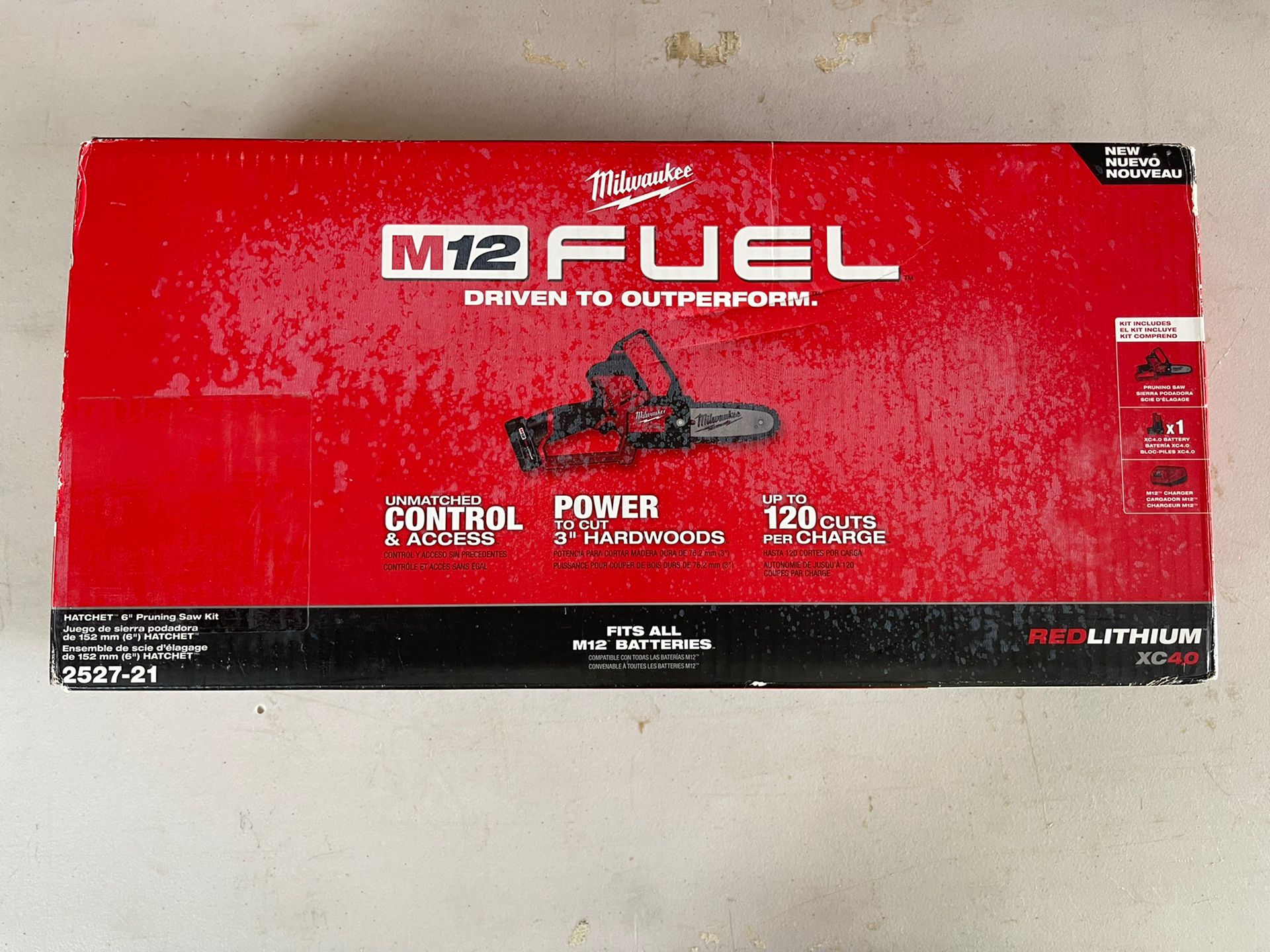 Brand New Milwaukee M 12 Chainsaw Kit. (CASH ONLY).