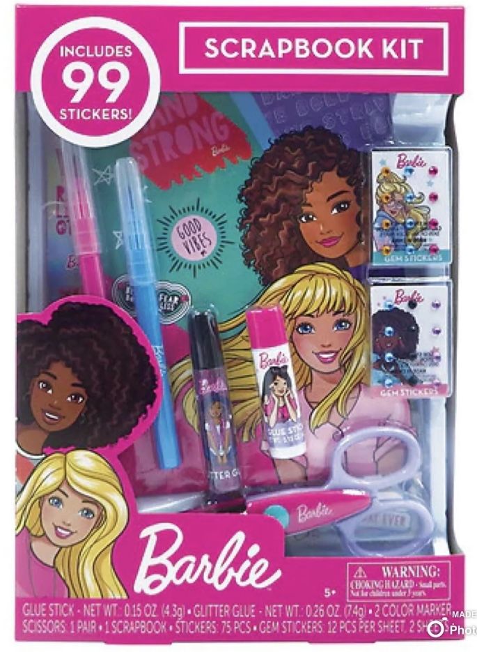 Barbie Scrapbooking Kit - Includes 99 Stickers, Scrapbook, Markers & More