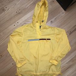 Men’s Vintage Tommy Hilfiger Lightweight Anorak Jacket Windbreaker Size XL Yellow