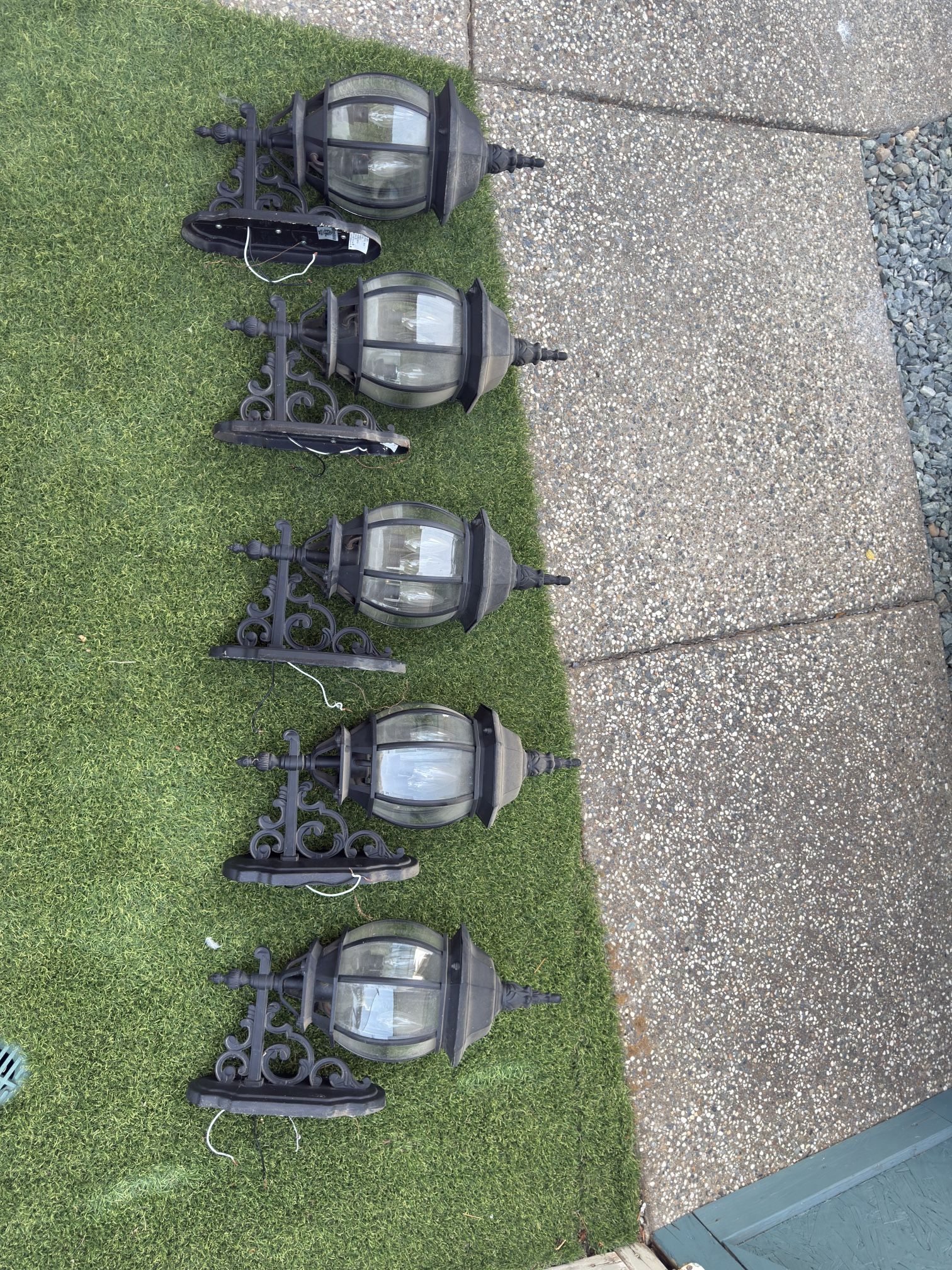 allen + roth French 3 -Light 22.68-in H Black Hardwired Outdoor Wall Light