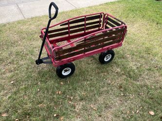 Heavy Duty Garden Wagon with Wood Sides