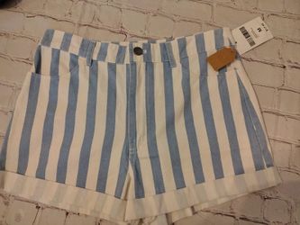 Forever 21 Blue & White Striped Shorts NWT Size Medium