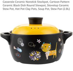 Ceramic Casserole Pot with Lid 2.8L