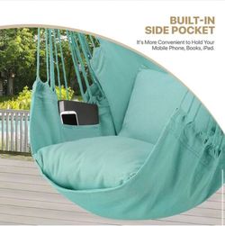 Green Cotton Rope Swing Hammock Chair with Fixed Kit and Cushion  Brand new in box - Assembly is required  cash only  Pickup only (Anaheim)