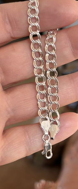 Italian Sterling Silver 925 Bracelet. Sz 7.5”.