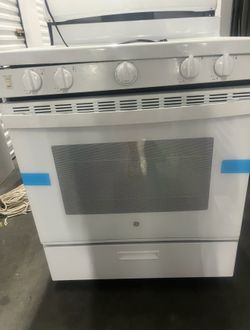 GE White Gas Range – 4 Burner