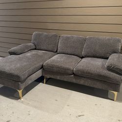 Free Delivery! Gray L-Shape Sectional Couch / Sofa