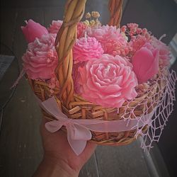 Candle Flowers Basket.