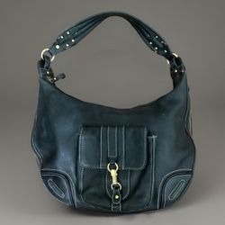 Kate Landry  100% cow leather black shoulder bag 