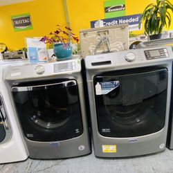 Maytag Washer And Dryer Stainless Steel Front Load 11$ Down Payment 