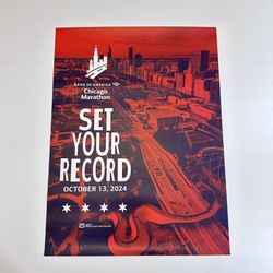 Official 2024 Bank of America Chicago Marathon Poster 18"×24" Sealed Rolled