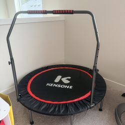 KENSONE 48" Foldable Mini Trampoline, Indoor Trampoline for Kids, Adults Indoor/Garden Workout