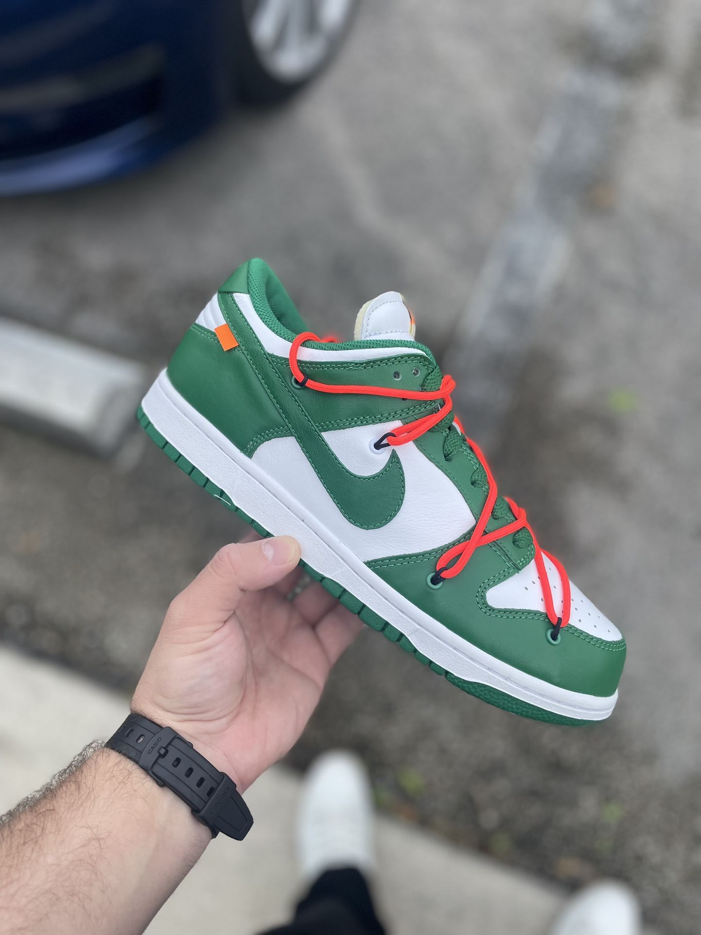 Off White X Nike Dunk Low Pine Green Size 10.5