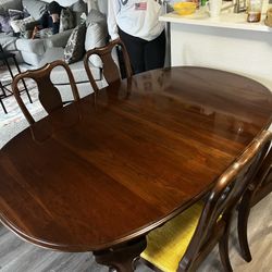 Ethan Allen solid wood dining table 