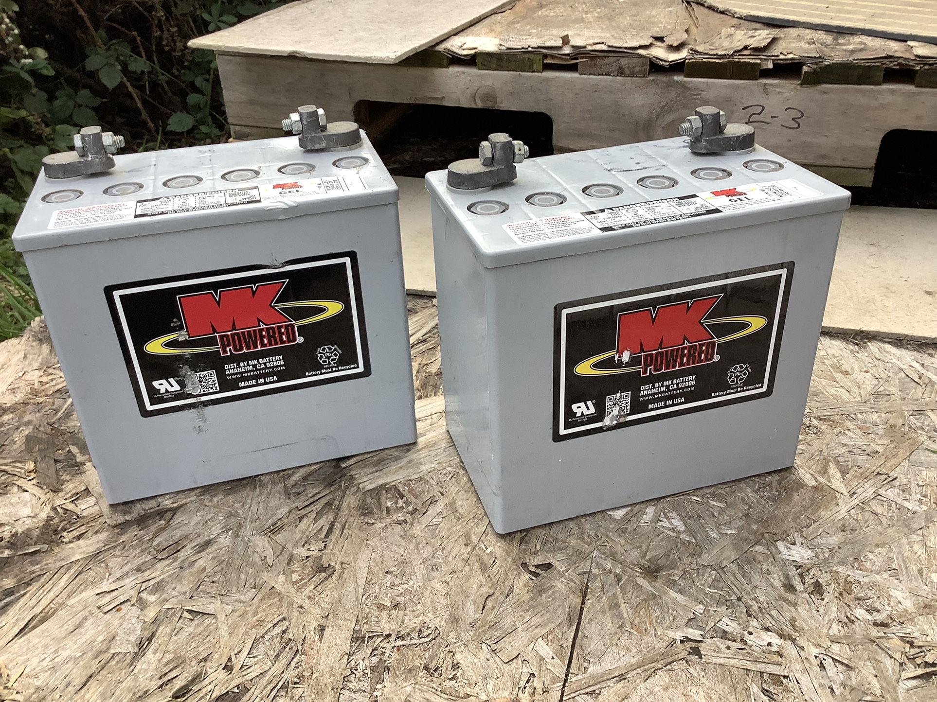 2 MK Powered 12v Gel Batteries