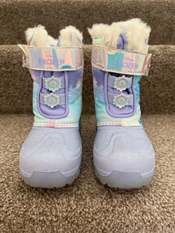 Disney Frozen Elsa Toddler Light Up Winter Boots Size 10