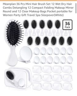 36-Piece Mini Hair Brush Set White