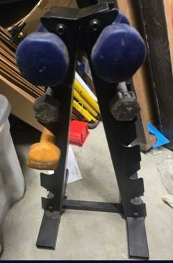 Dumbbell Rack With Some Dumbbells
