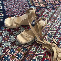 ZARA Espadrille Wedge Sandals – Size 38