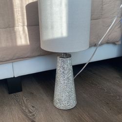 Beautiful table lamp with silver mirror accents