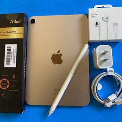 Apple iPad Mini 6th Generation (2021 model / Pink) 64GB with Pink Case, Pen & Accessories 